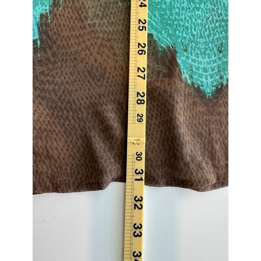 Chico's Women's Bahama Breeze Super Tunic Top Size 0 S Sheer Ombre Teal Chevron - Picture 12 of 12